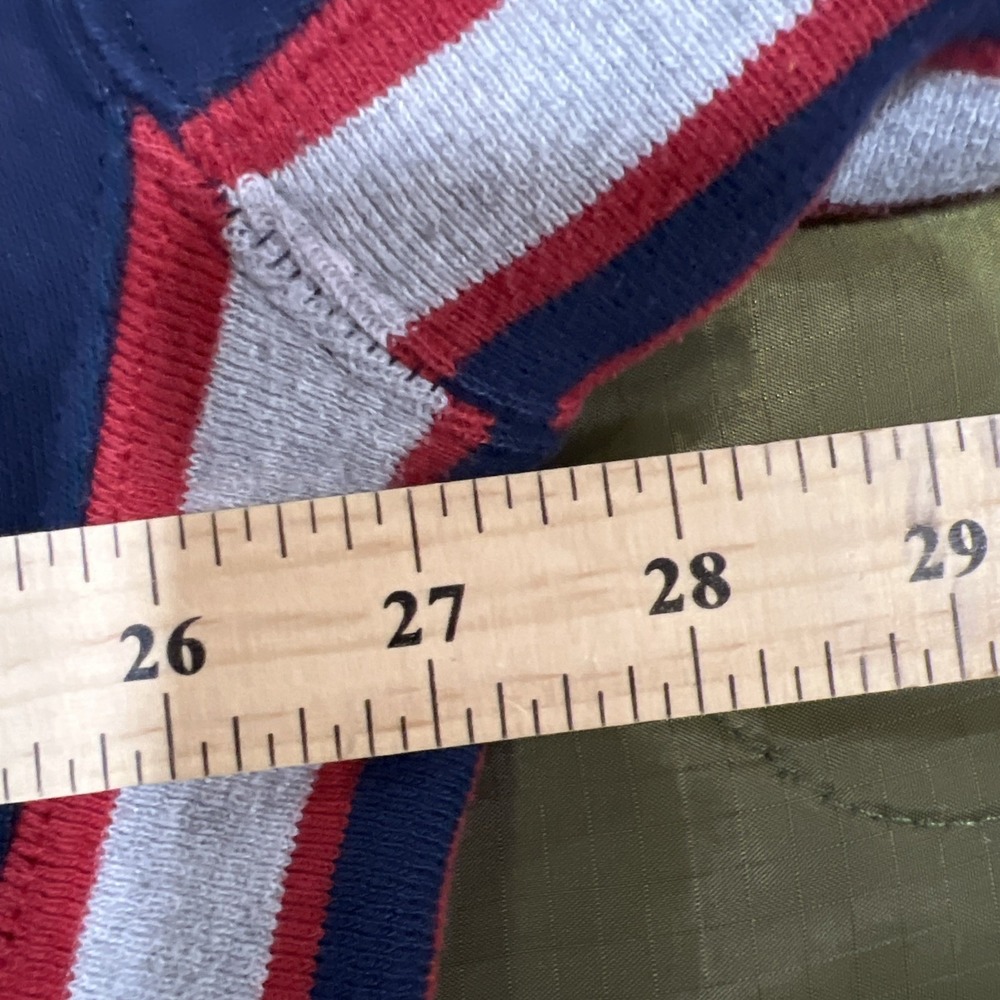 Russell Athletic 1/4 Zip Sweatshirt XXL Navy Red White Stripe Blokecore Vtg 90s - Picture 10 of 13